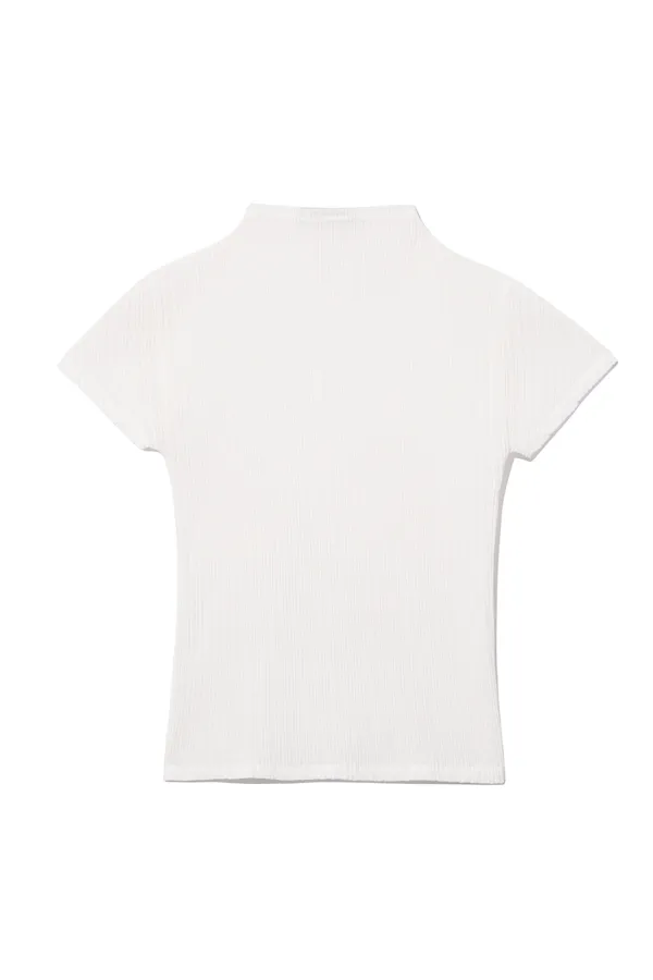 AUBE PLEATS MOCKNECK TOP [WHITE]