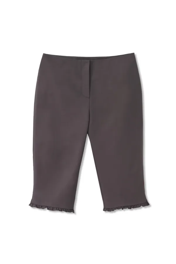 FRILL CAPRI PANTS (MAUVE)