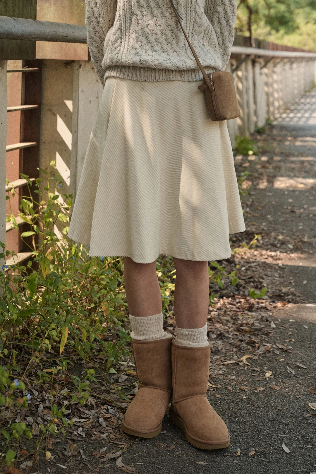 세이지먼트 REMI CORDUROY FLARE HALF SKIRT_CREAM 상품 이미지 2