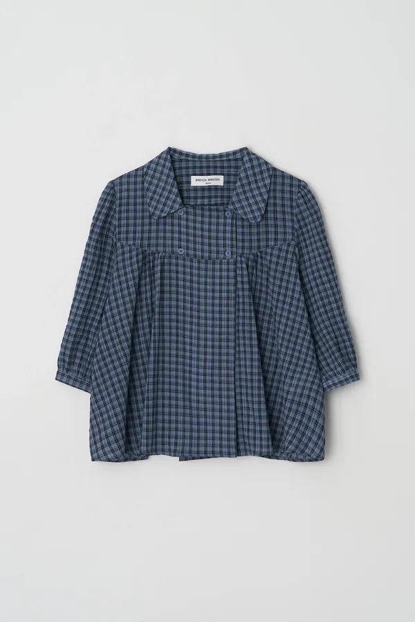 renee square blouse - navy
