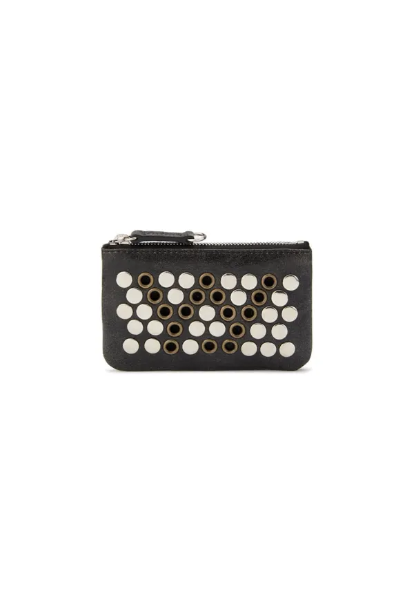 YY PUNCH STUD CHAIN WALLET, BLACK