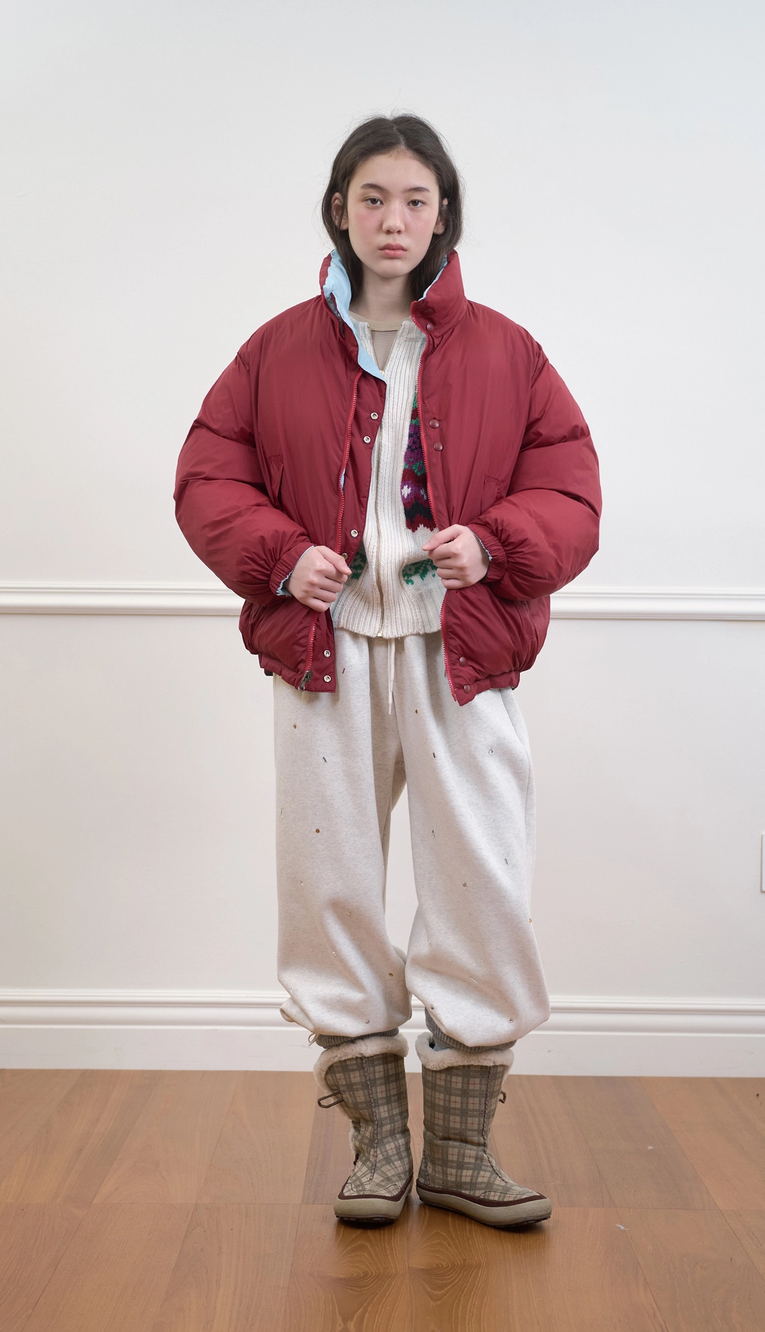 노컨텐츠 280. Reversible Duck Down Jumper _ Skyblue+Red 상품 이미지 2