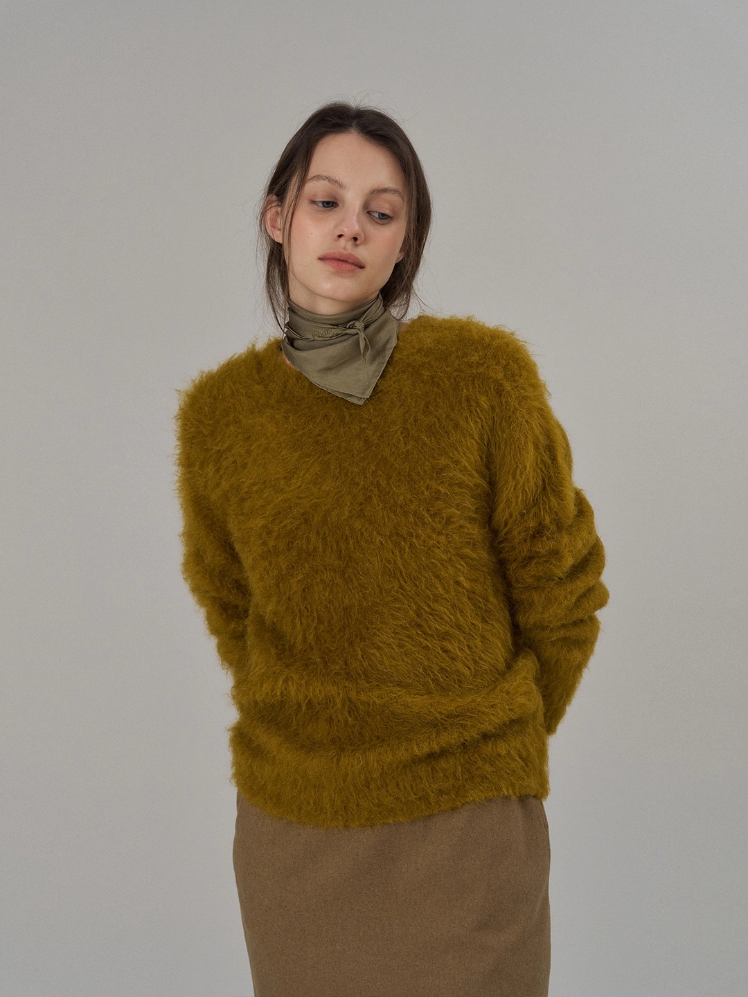 더릴 Lilly Brushed Knit Sweater_Olive 상품 이미지 1