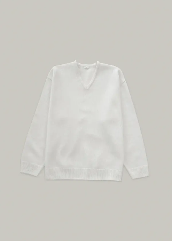 wholegarment v neck knit