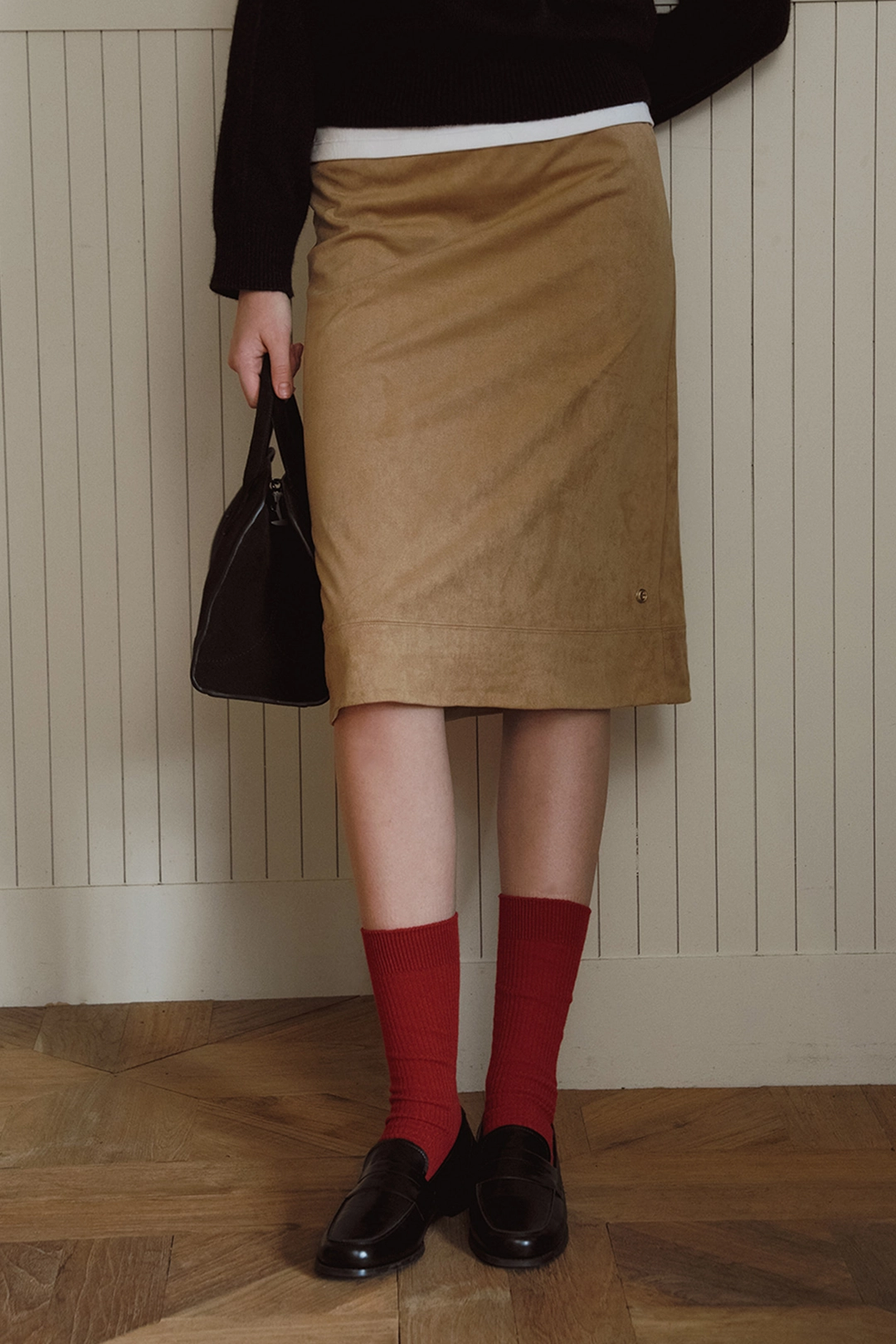 샤드라마 ANNI SUEDE SKIRT [BEIGE] 상품 이미지 2