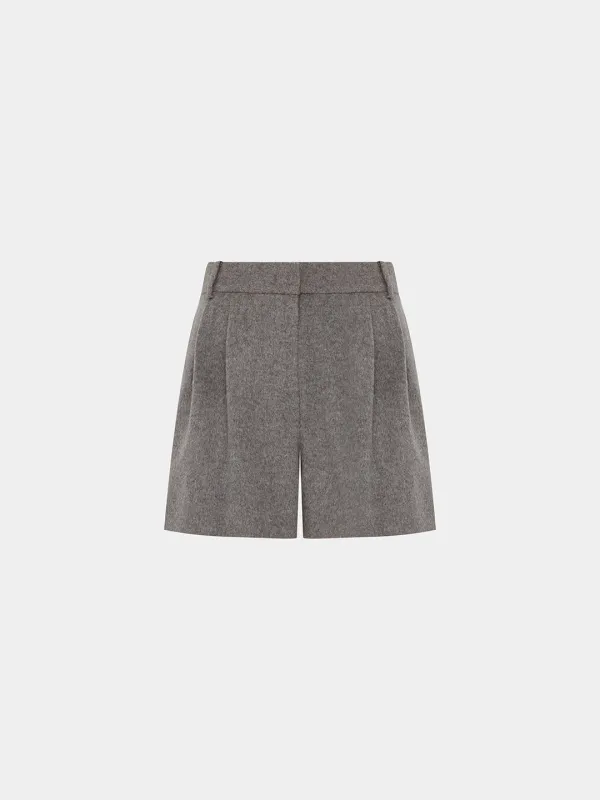 Vance wool pintuck shorts