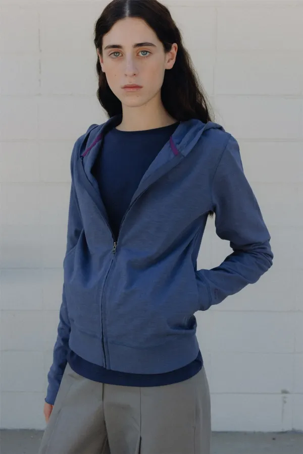 Dusty hoodie zip-up (blue)