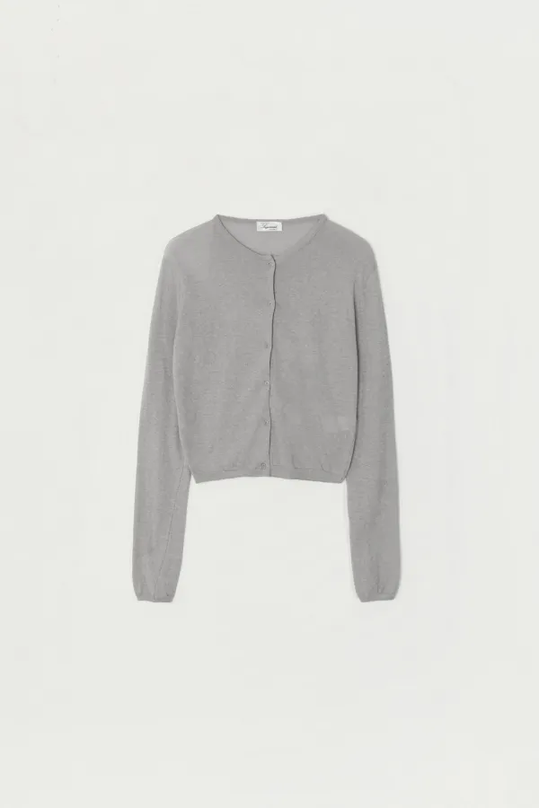 HERAE HEMP ROUND-NECK CARDIGAN_GRAY