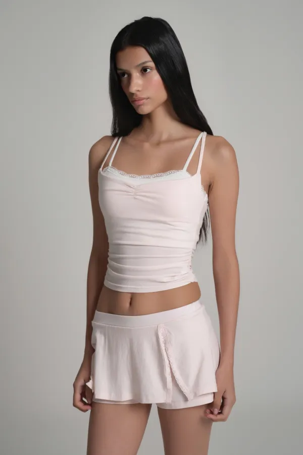 Strawberry milk sleeveless top, Pink