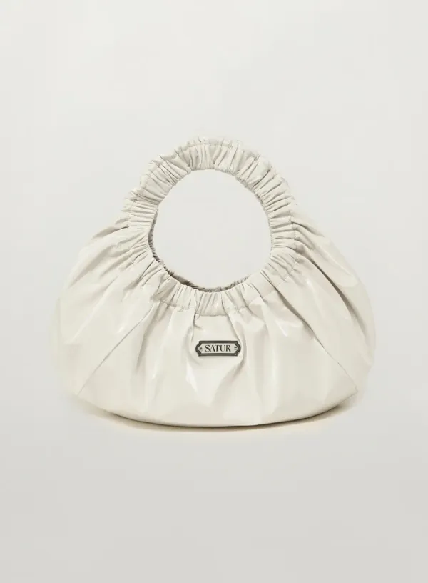 Scrunchie Medium Shoulder Bag - Cream