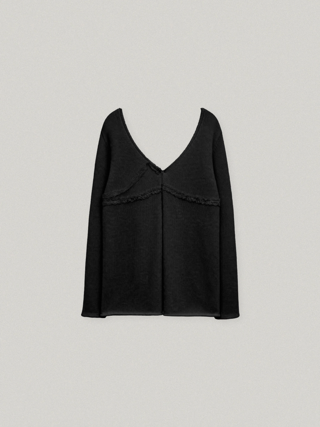 폴뉴아 LOTTIE LACE TRIMMING CADIGAN (BLACK) 상품 이미지 1