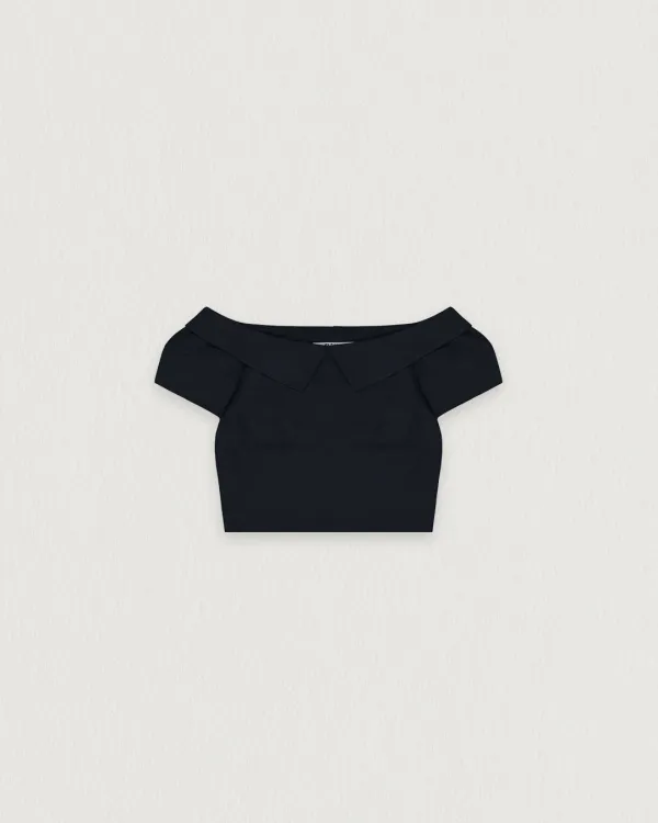 flétta Off shoulder Crop Blouse_2 Colors