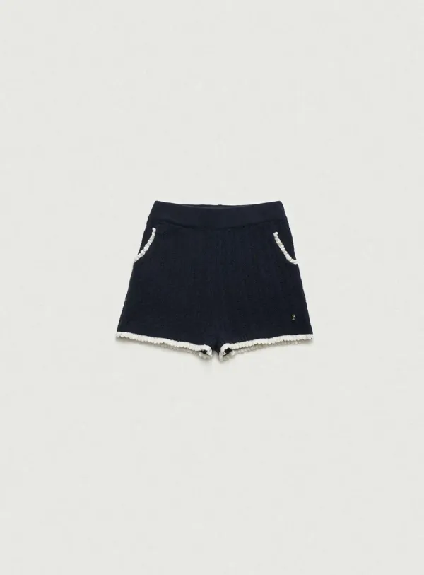 [Last Offer] Cady Heron Scallop Knit Shorts_Navy