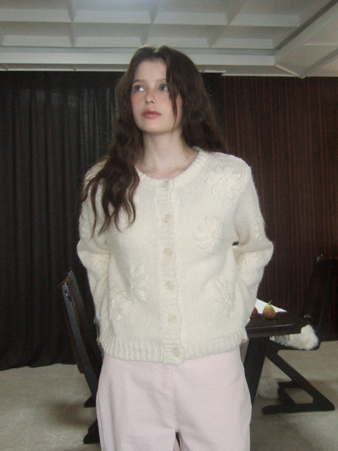 리엘 [공홈 Exclusive] Melty-mallow knit cardigan (ivory) 상품 이미지 1
