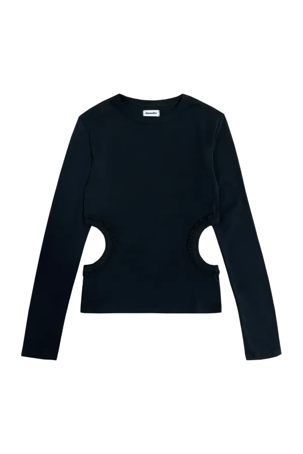 HOLE LACE LONG SLEEVE (BLACK)