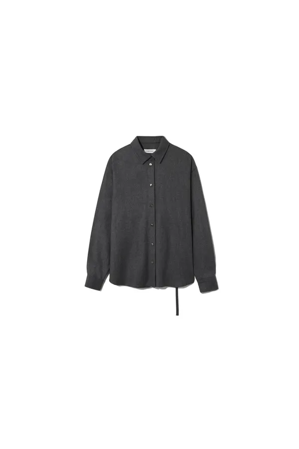 BACK STRAP STRING WOOL SHIRT [GREY]