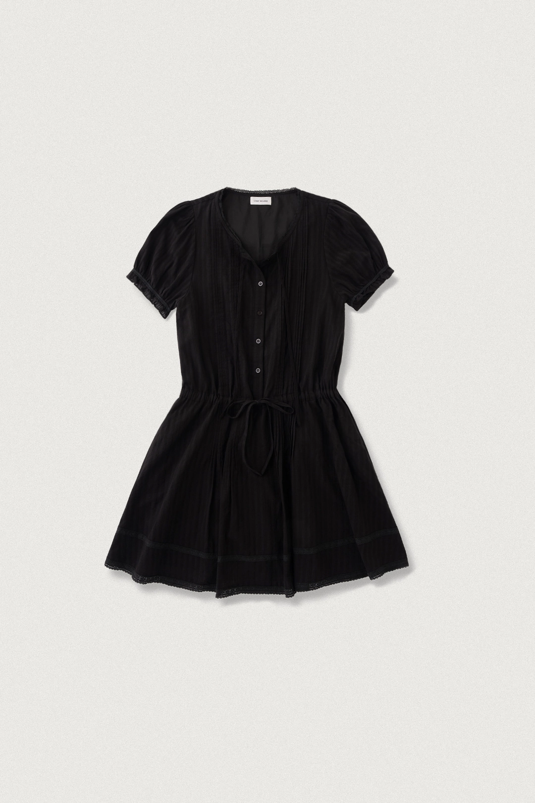 샤드라마 DRAW STRING PINTUCK DRESS [BLACK] 상품 이미지 1