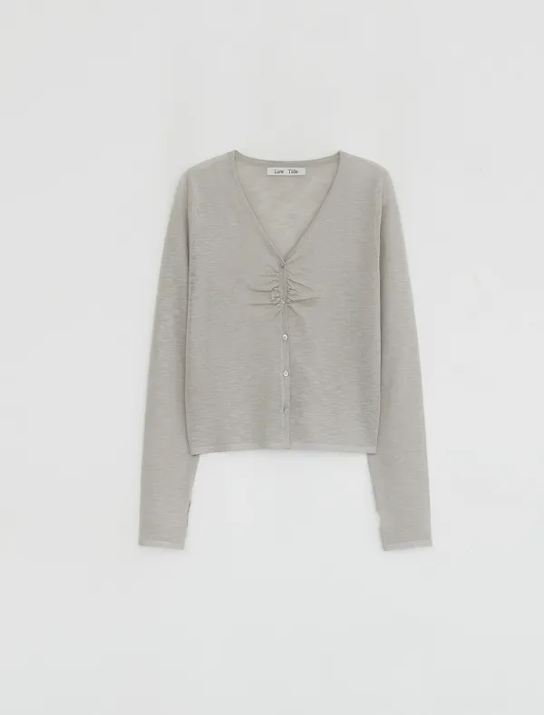 [1st REORDER] KNIT SLEEVELESS CARDIGAN SET UP [GREY]