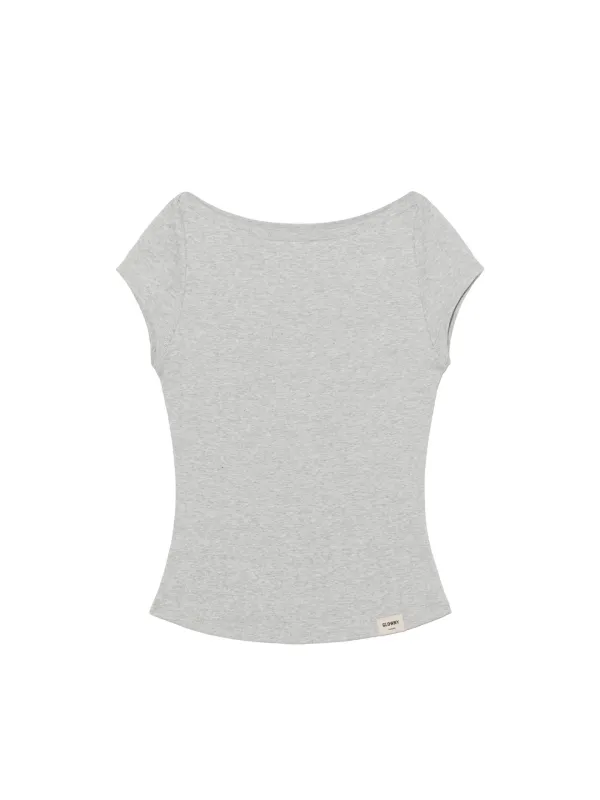 G CLASSIC BOAT NECK TEE (MELANGE GRAY)
