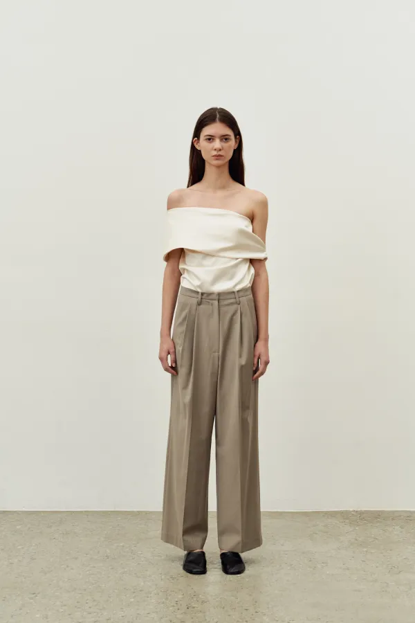 MANOLO PINTUCK SLACKS / BROWN