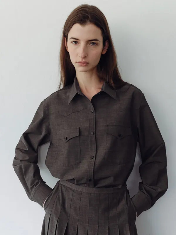 MUTED WESTERN WOOL SHIRTS_CHARCOAL
