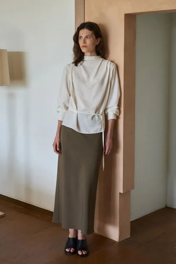 Essential Bias Maxi Skirt [LMBFAUSK421]-Mocka Beige