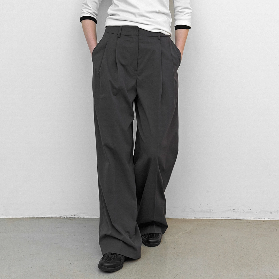 아뜰리에 나인 (PT-5758)ESSENTIAL WRINKLE FREE TUCK PANTS 상품 이미지 2