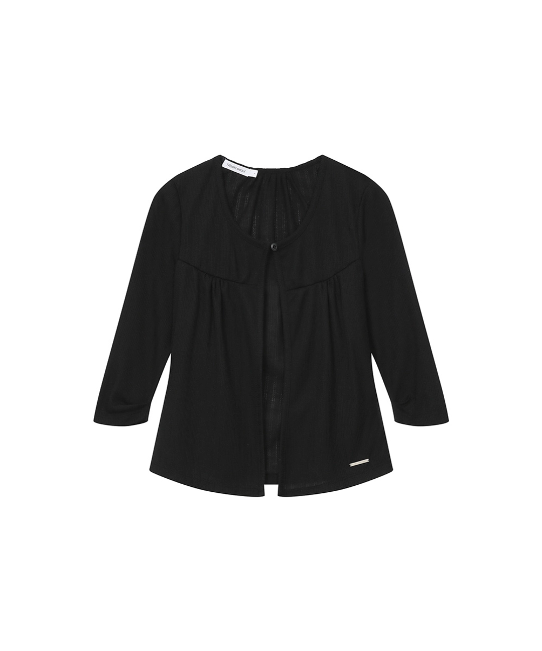 미세키서울 Button shirring summer cardigan BLACK 상품 이미지 1