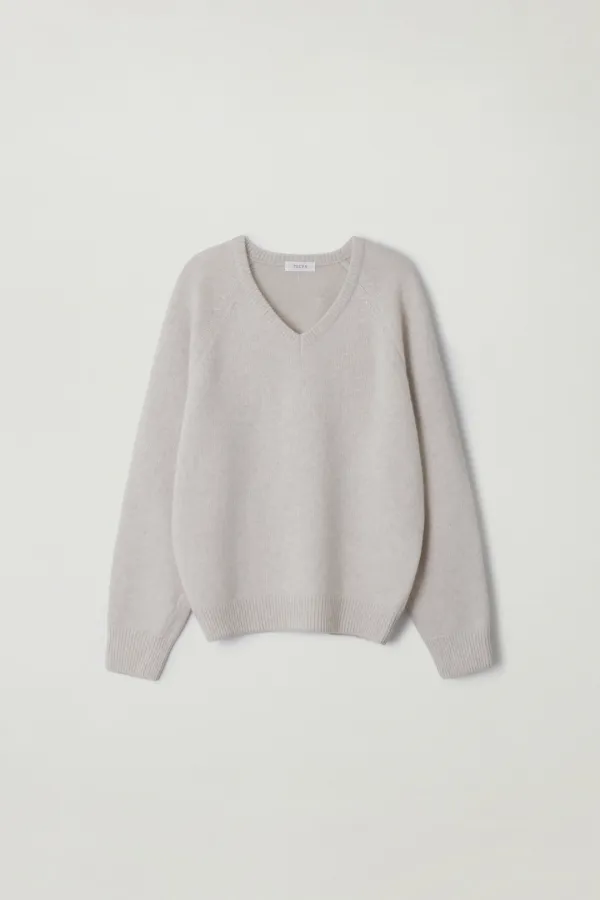 Cashmere blended v-neck knit (Oatmeal)