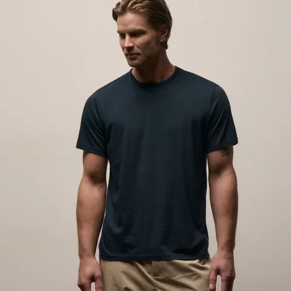 Luxe Lotus Jersey Tee - French Navy