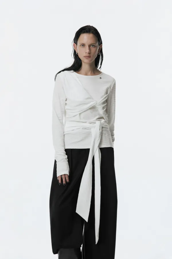Tie Twist Long Sleeve [ White ]