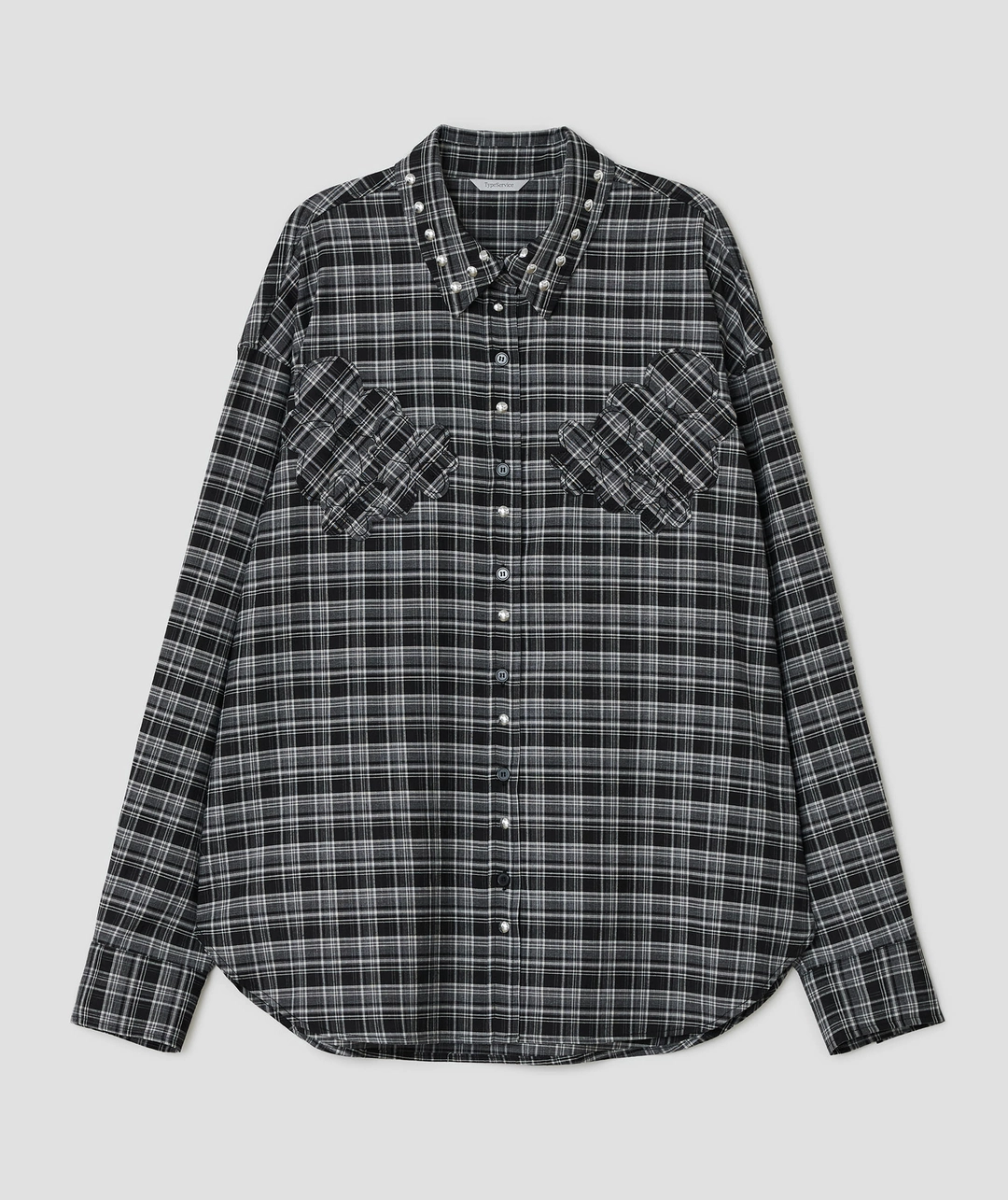 타입서비스 Hotfix Embroidered Check Shirt [Black] 상품 이미지 1