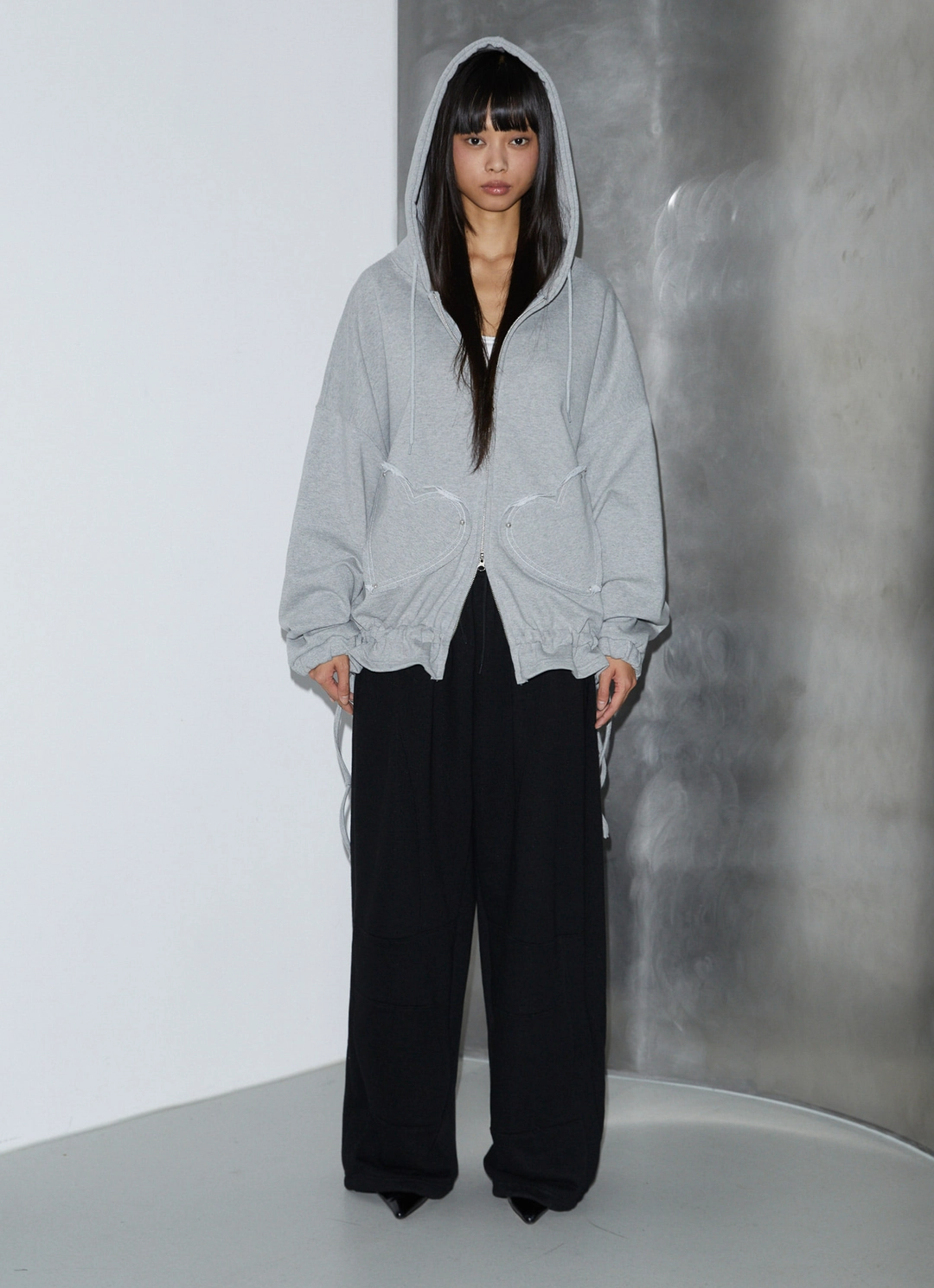로제프란츠 Heart Pocket Hood Zip-up [Gray] 상품 이미지 2