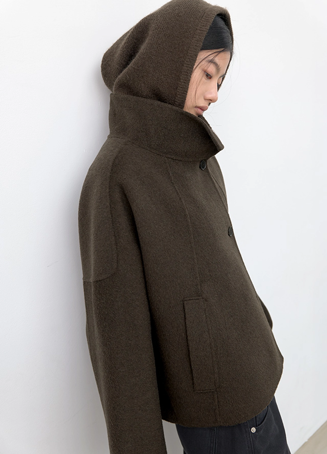 아뜰리에 나인 (CT-1493)BALACLAVA SET CROP HANDMADE COAT S 상품 이미지 2