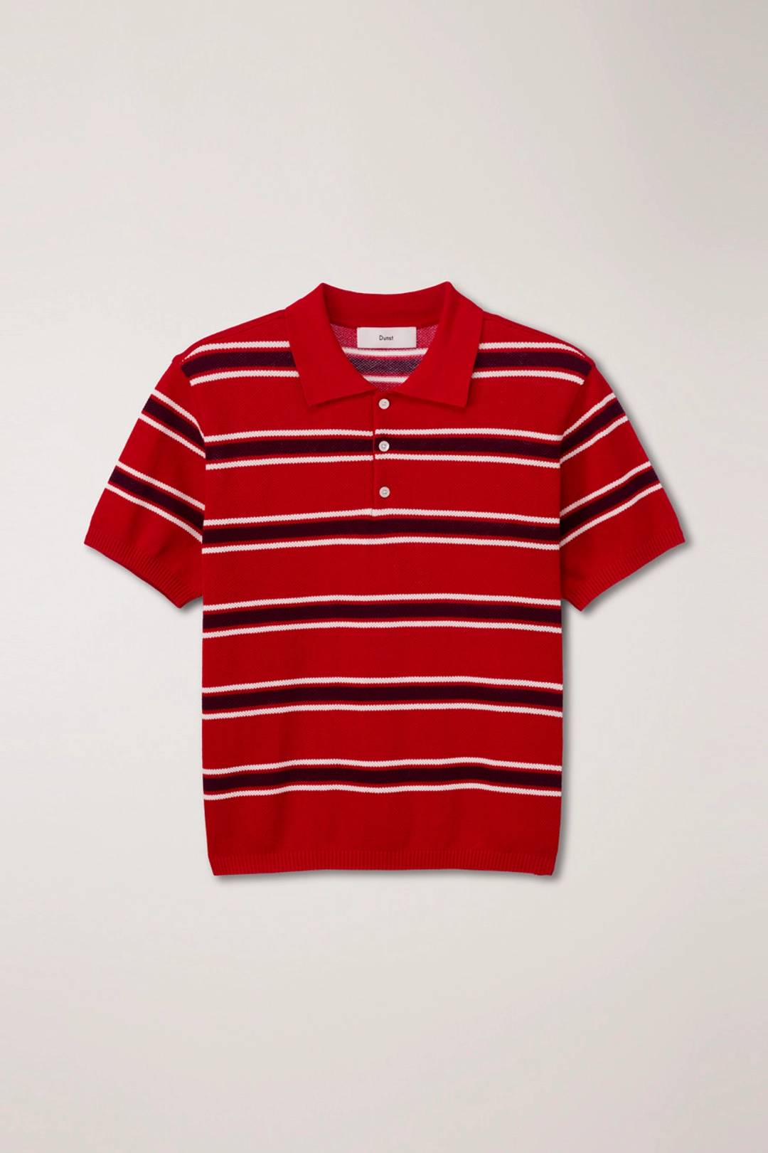 던스트 UNISEX MULTI STRIPED POLO KNIT RED BURGUNDY_UDSW6B122R2 상품 이미지 1