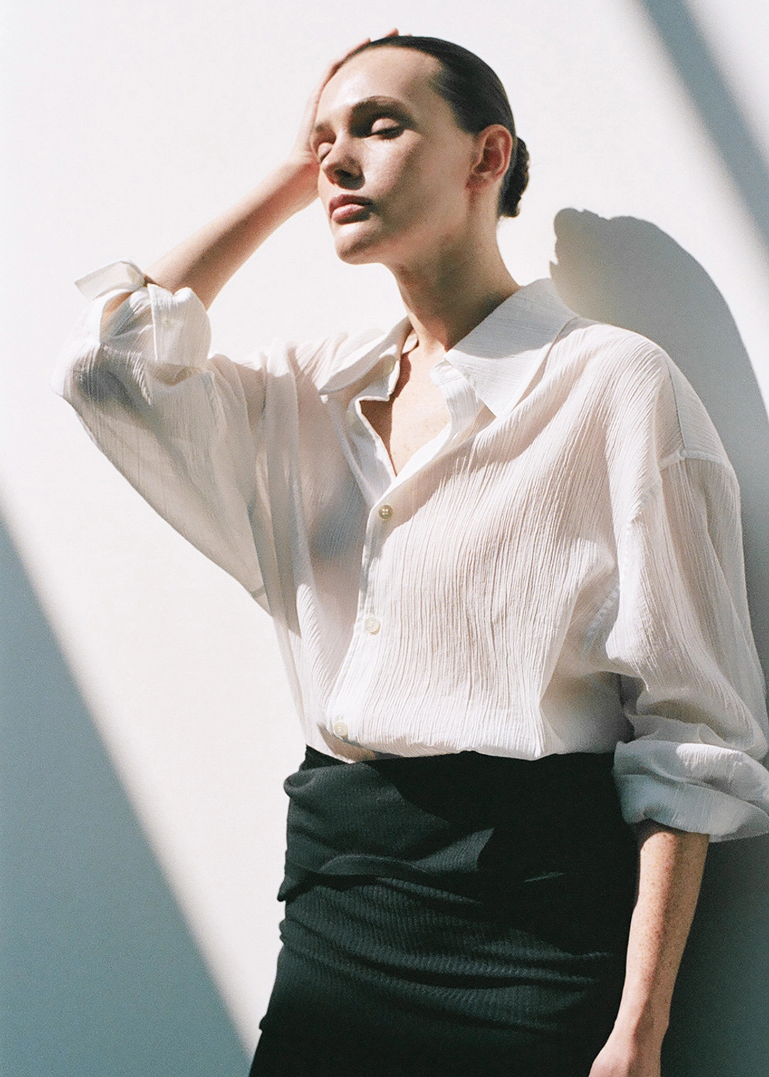 우마뭉 Crinkled cotton shirts_White 상품 이미지 2