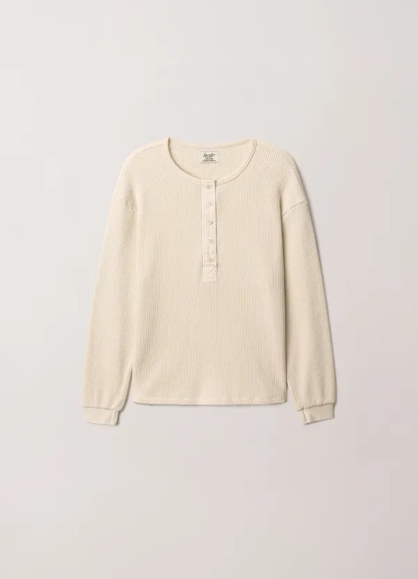 Waffle Henley Knit (Cream) - Kair