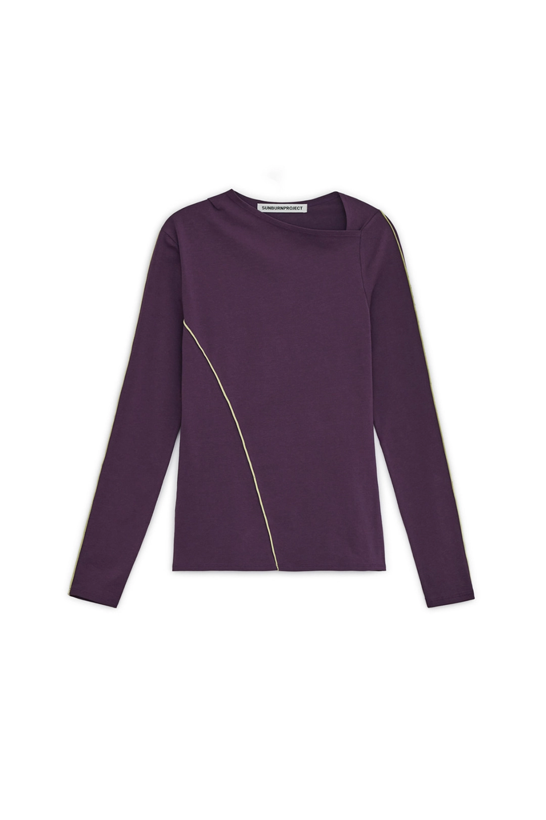 썬번프로젝트 ASYMMETRIC PANELED LONG SLEEVE TOP, PURPLE 상품 이미지 1
