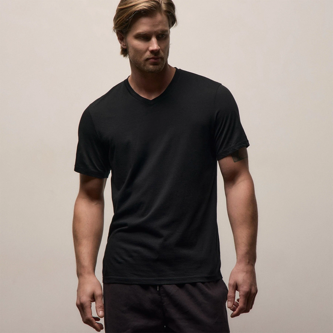 제임스펄스 3 Pack Luxe Lotus Jersey V Neck Tee - Black 상품 이미지 3