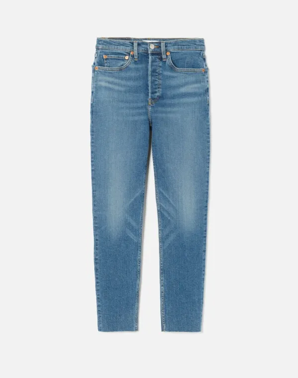 Comfort Stretch High Rise Ankle Crop - French Blue