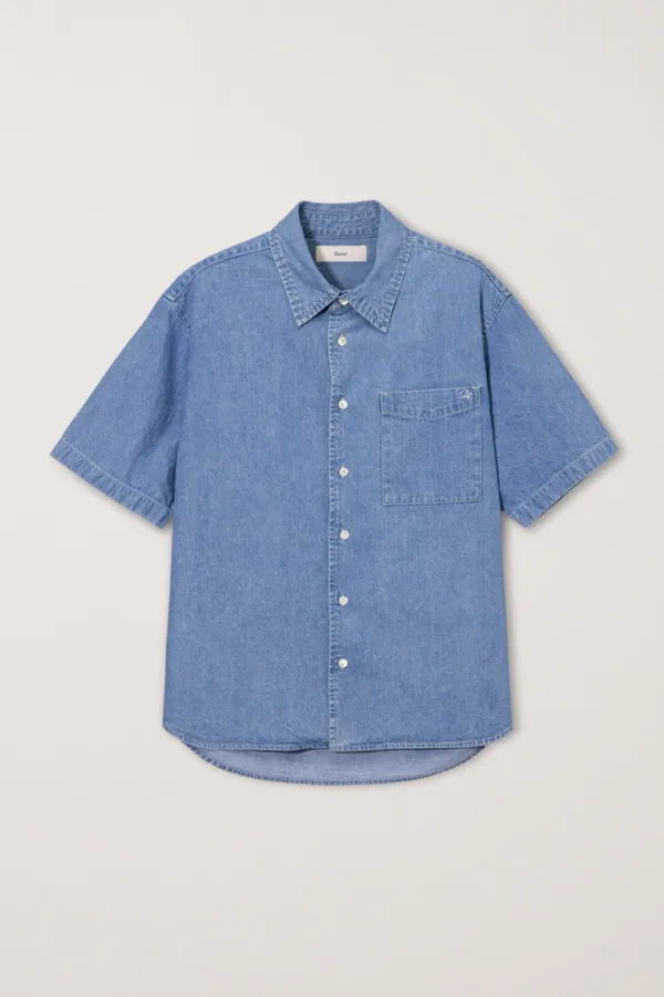UNISEX LINEN DENIM SHIRT LIGHT BLUE_UDSH6B129B1
