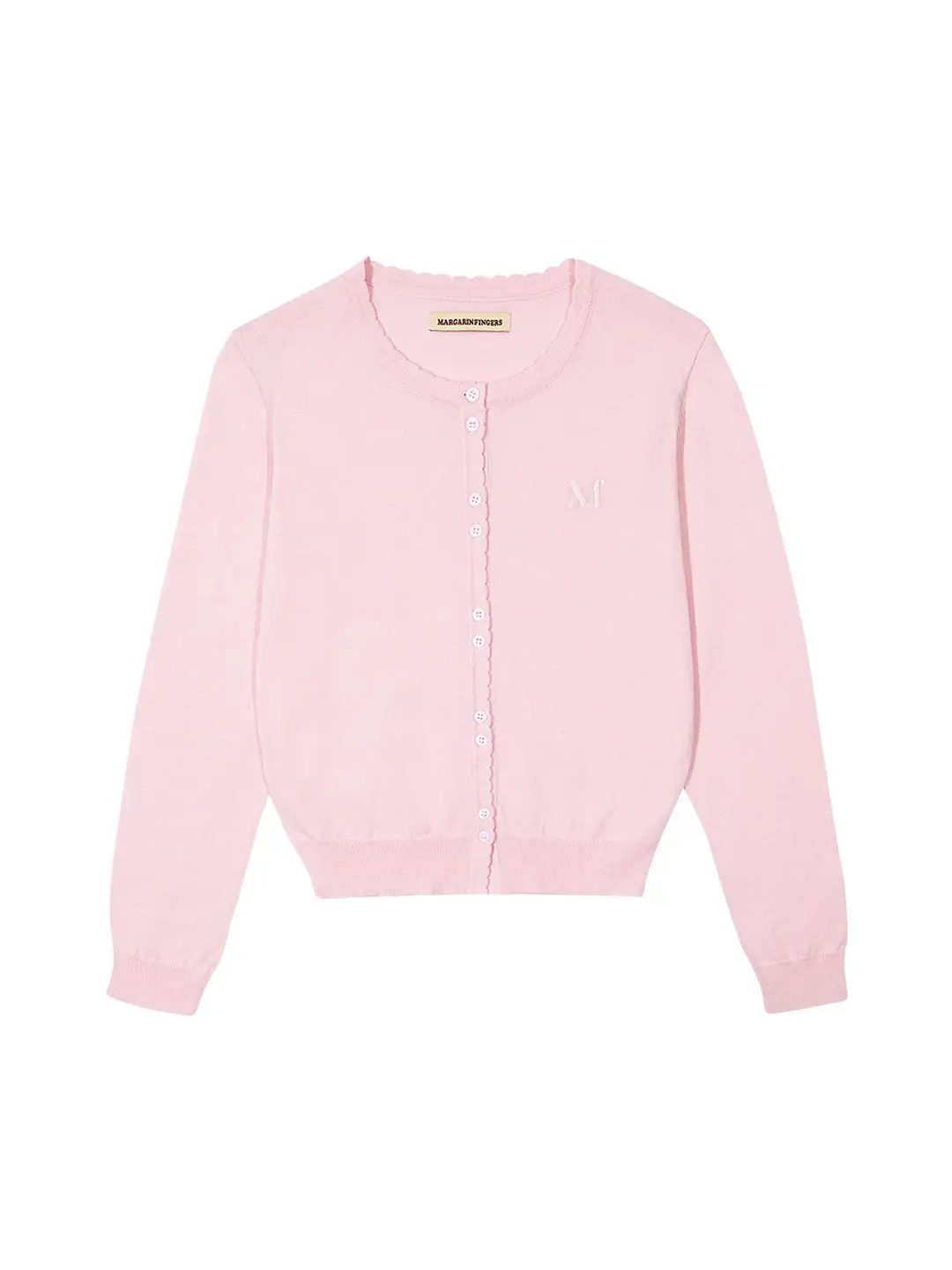 마가린핑거스 LOGO SCALLOP CARDIGAN (LIGHT PINK) 상품 이미지 3