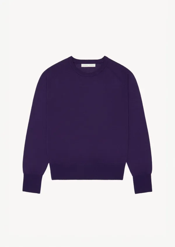 Light R-Neck Knit in Purple