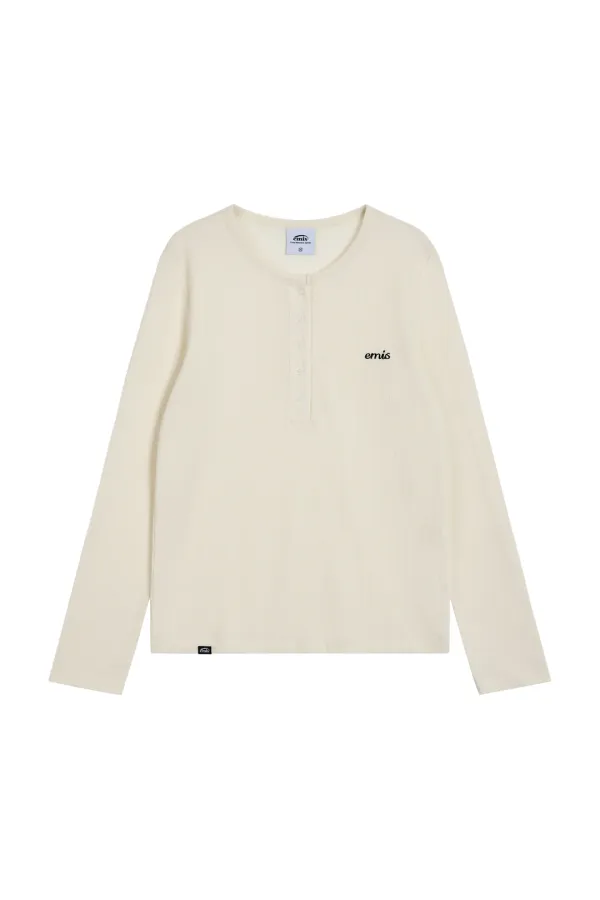 HENLEY NECK T-SHIRT-IVORY