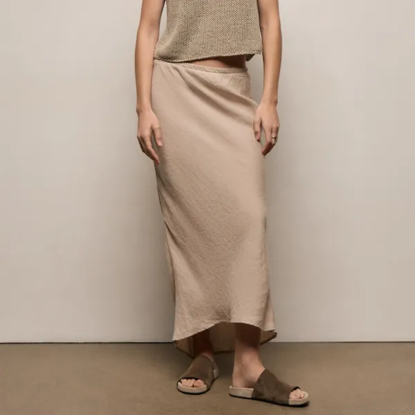 Linen Skirt - Stone