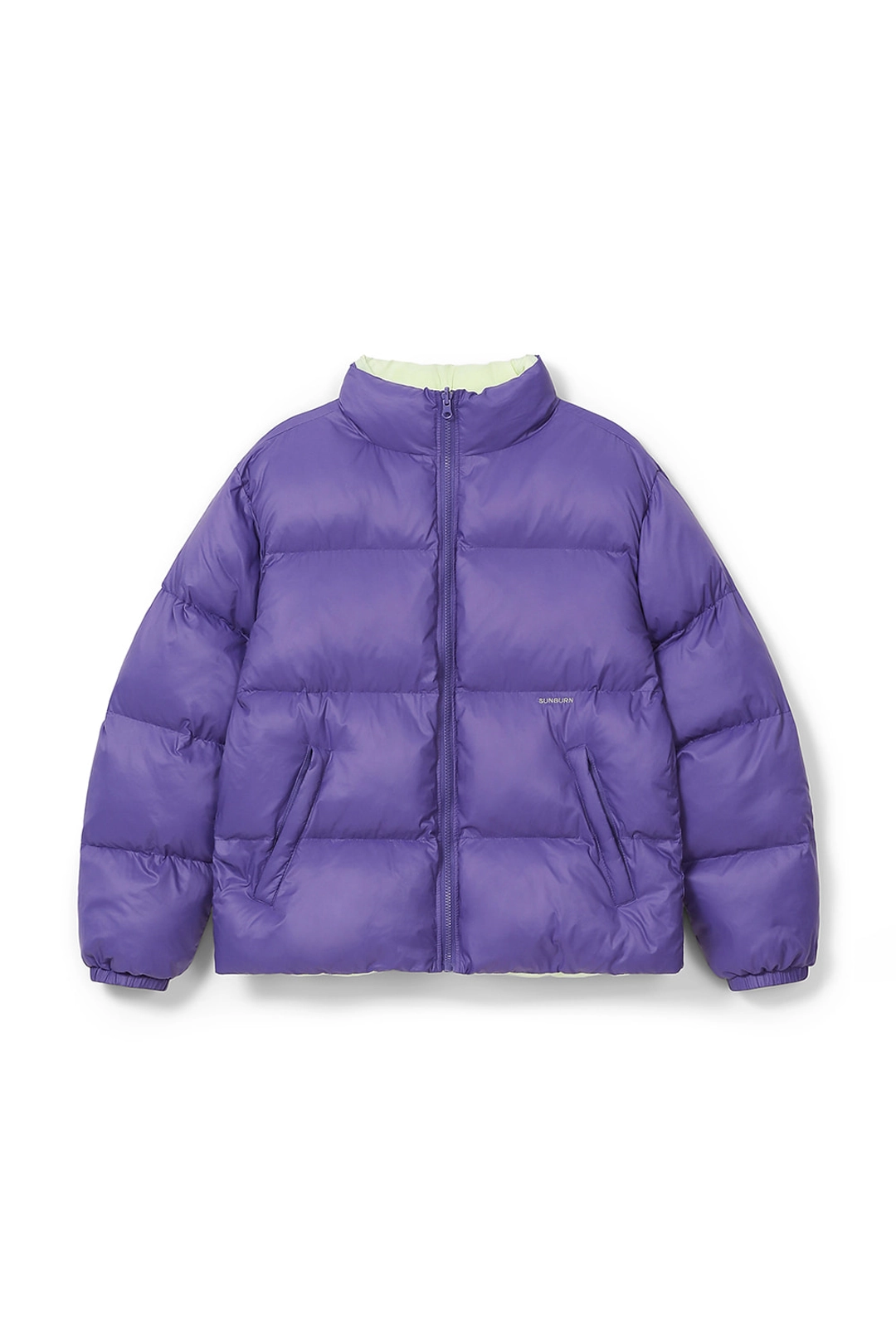 썬번프로젝트 COLOR BLOCK PUFFER JACKET, PURPLE 상품 이미지 1