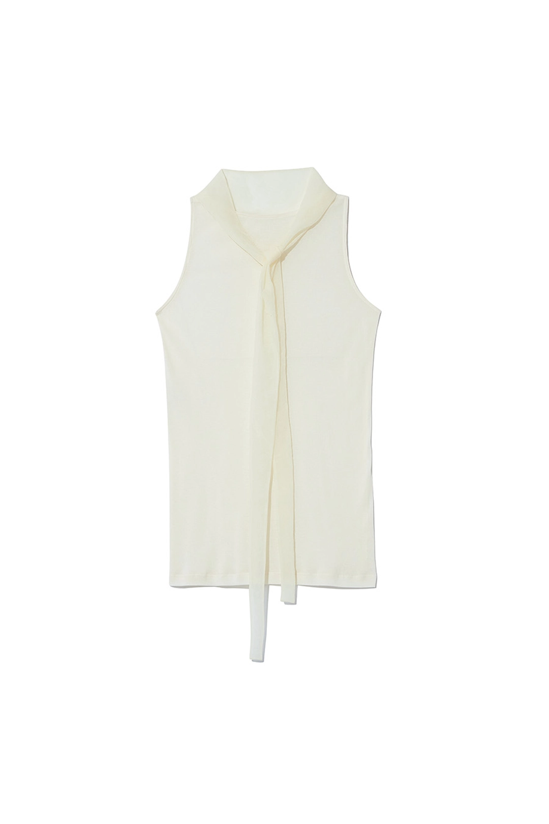 르917 SCARF SLEEVELESS JERSEY TOP [IVORY] 상품 이미지 3