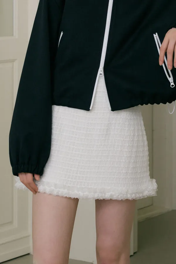 LACE A-LINE SKIRT - WHITE