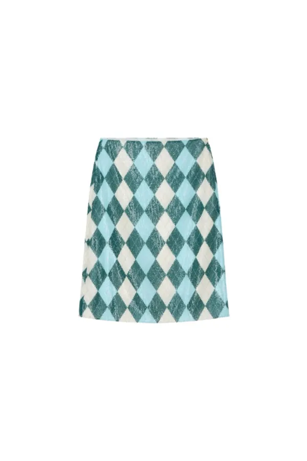 Sequin skirt - Green/Blue argyle