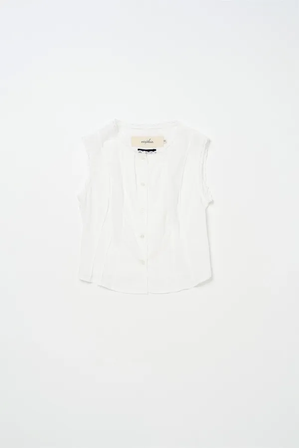 Via Boris button vest (Ivory)